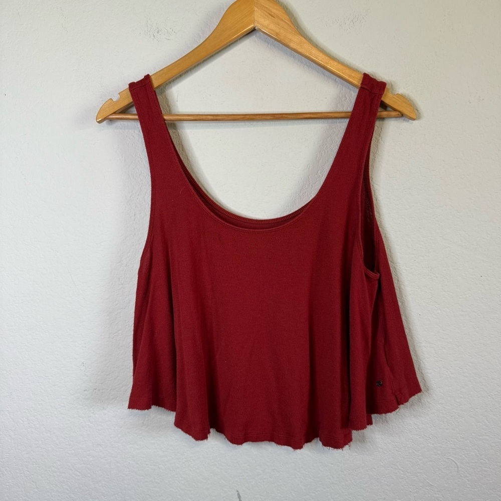 American Eagle Outfitters Red Scoop Neck Tank Top